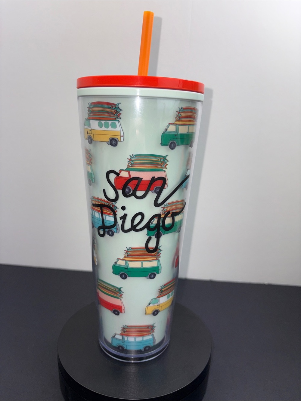 Starbucks San Diego Venti Cold Cup Tumbler Surfboard Station Wagon 2019 Plastic